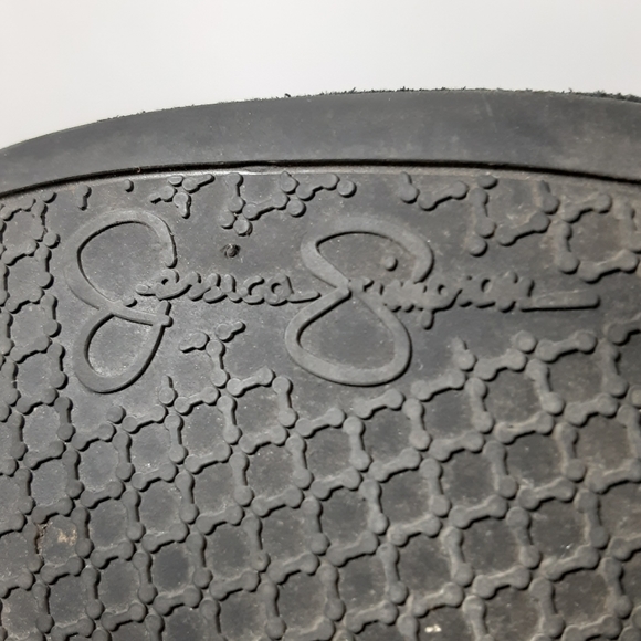 Jessica Simpson Size 7.5B Cornelia Black Leather Slouchy Heeled Ankle Boots - Picture 7 of 12